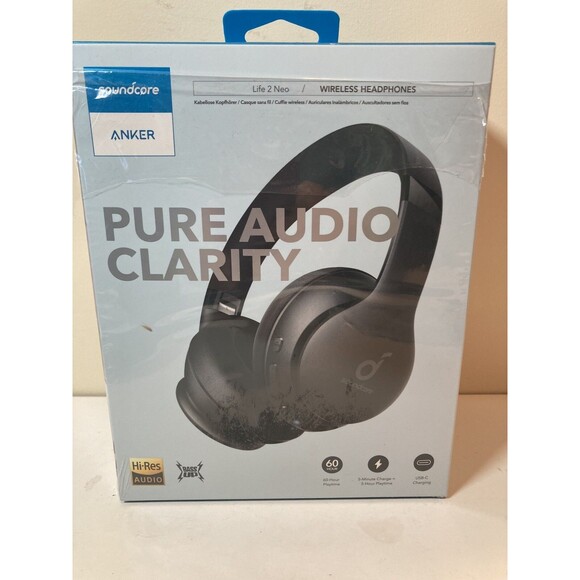 (2) Soundcore by Anker Life 2 Neo Over-Ear Wireless Headphones Bluetooth- EUC - Picture 8 of 10